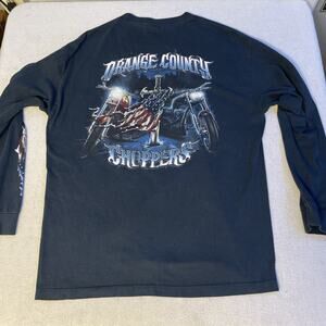 Vintage Orange County Choppers Long Sleeve Shirt Mens Large Black OCC Y2K Biker